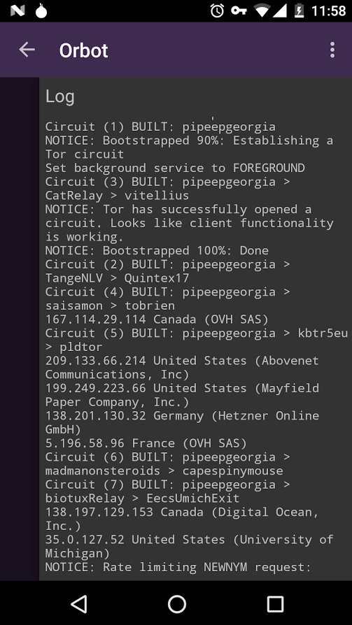 Screenshots of orbot Tor Browser apk